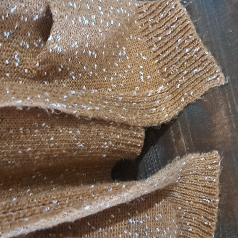 Euc Women's Golden Brown Confetti Knit Sweater - Picture 5 of 8
